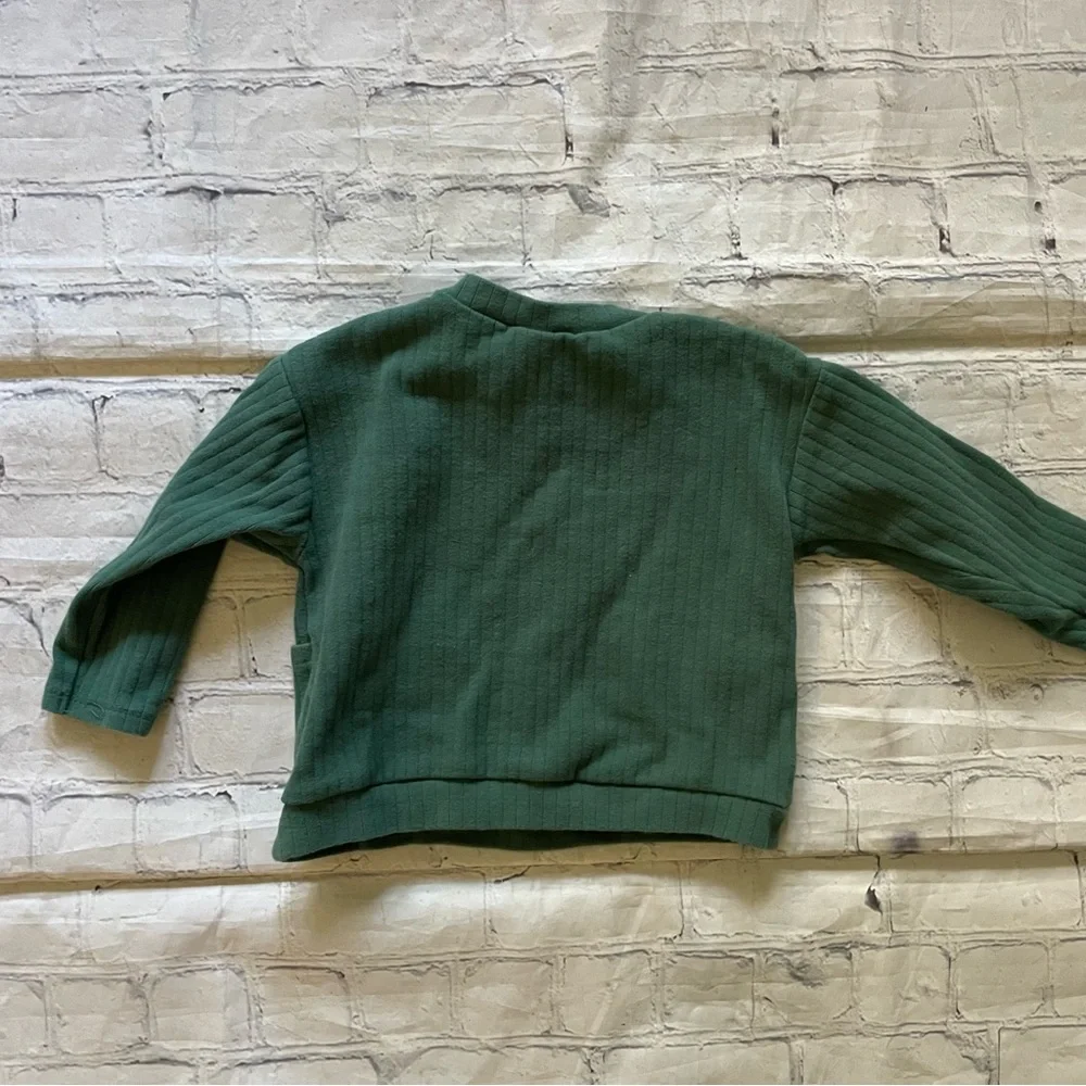 Baby Disney Green Ribbed Sweater with Cartoon Design - Picture 2 of 3